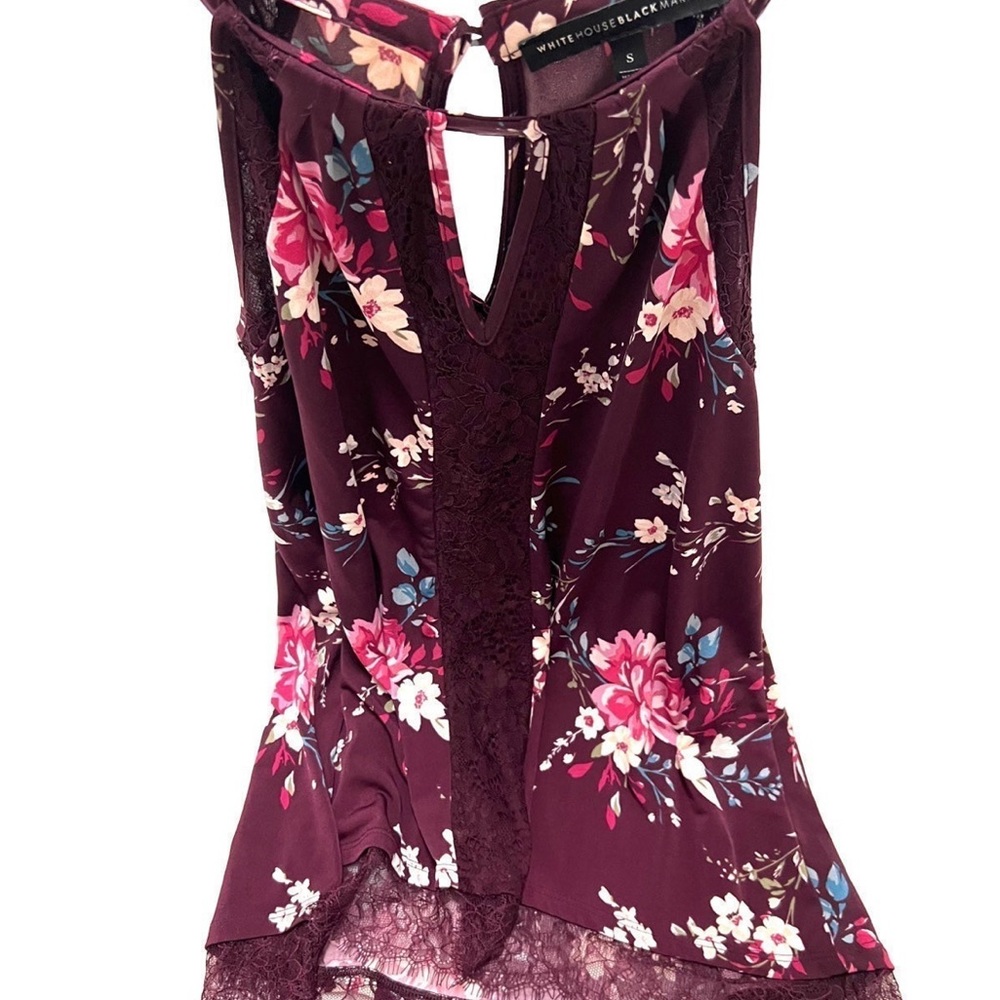 WHBM floral sleeveless blouse
